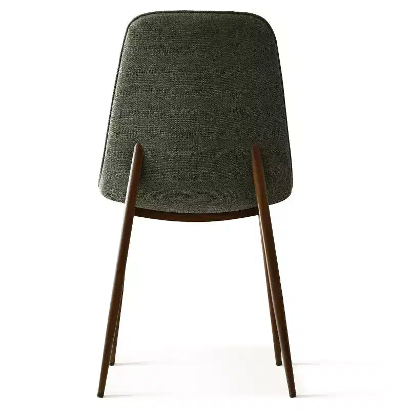 Juego de 4 sillas de comedor tapizadas modernas, sillas decorativas sin brazos de tela con respaldo curvo y patas de metal de nogal para comedor - Panipeachy