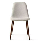 Juego de 4 sillas de comedor tapizadas modernas, sillas decorativas sin brazos de tela con respaldo curvo y patas de metal de nogal para comedor - Panipeachy