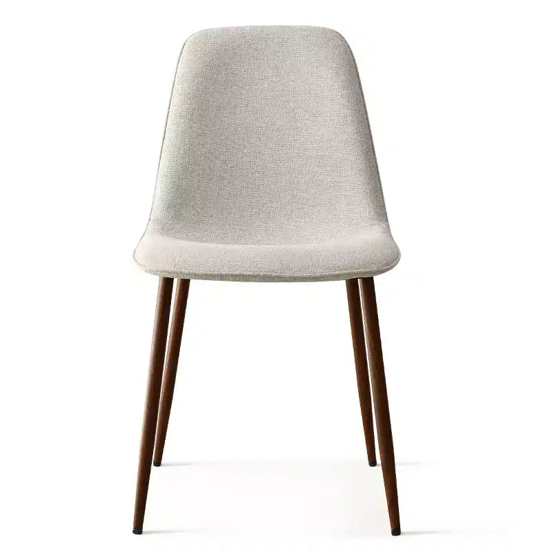 Juego de 4 sillas de comedor tapizadas modernas, sillas decorativas sin brazos de tela con respaldo curvo y patas de metal de nogal para comedor - Panipeachy
