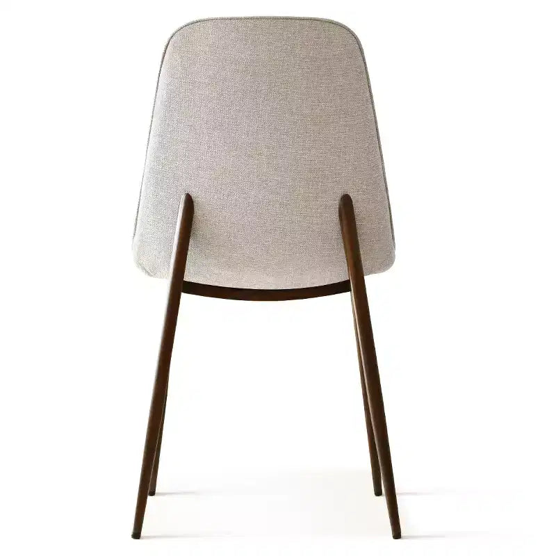 Juego de 4 sillas de comedor tapizadas modernas, sillas decorativas sin brazos de tela con respaldo curvo y patas de metal de nogal para comedor - Panipeachy