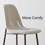 Juego de 4 sillas de comedor tapizadas modernas, sillas decorativas sin brazos de tela con respaldo curvo y patas de metal de nogal para comedor - Panipeachy