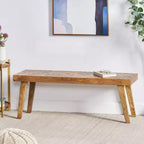 Banco de madera de mango hecho a mano Hawley Boho de GDFStudio