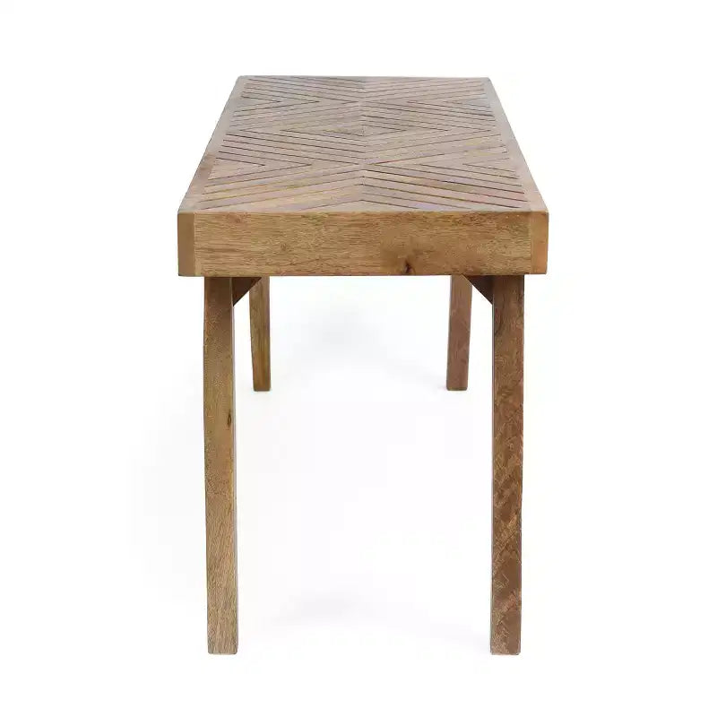 Banco de madera de mango hecho a mano Hawley Boho de GDFStudio