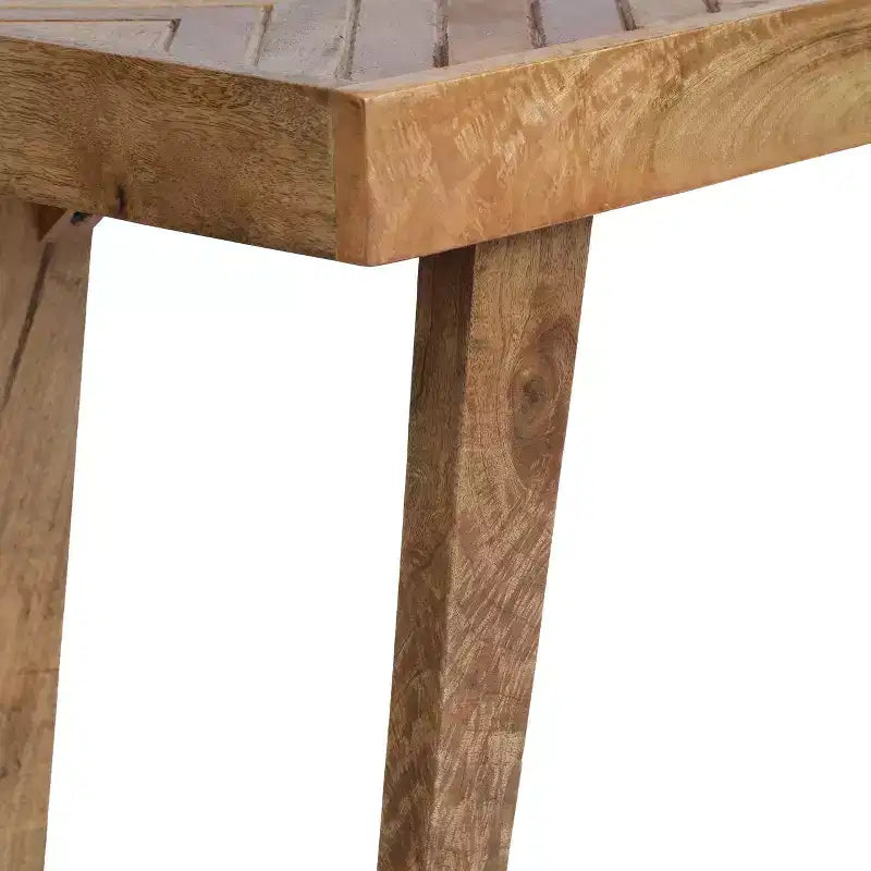 Banco de madera de mango hecho a mano Hawley Boho de GDFStudio