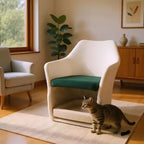 Bestier Sillón Decorativo con Espacio para Mascotas, Sofá Lounge Moderno 2 en 1, Sillón Tapizado con Base Removible para Sala de Estar u Oficina