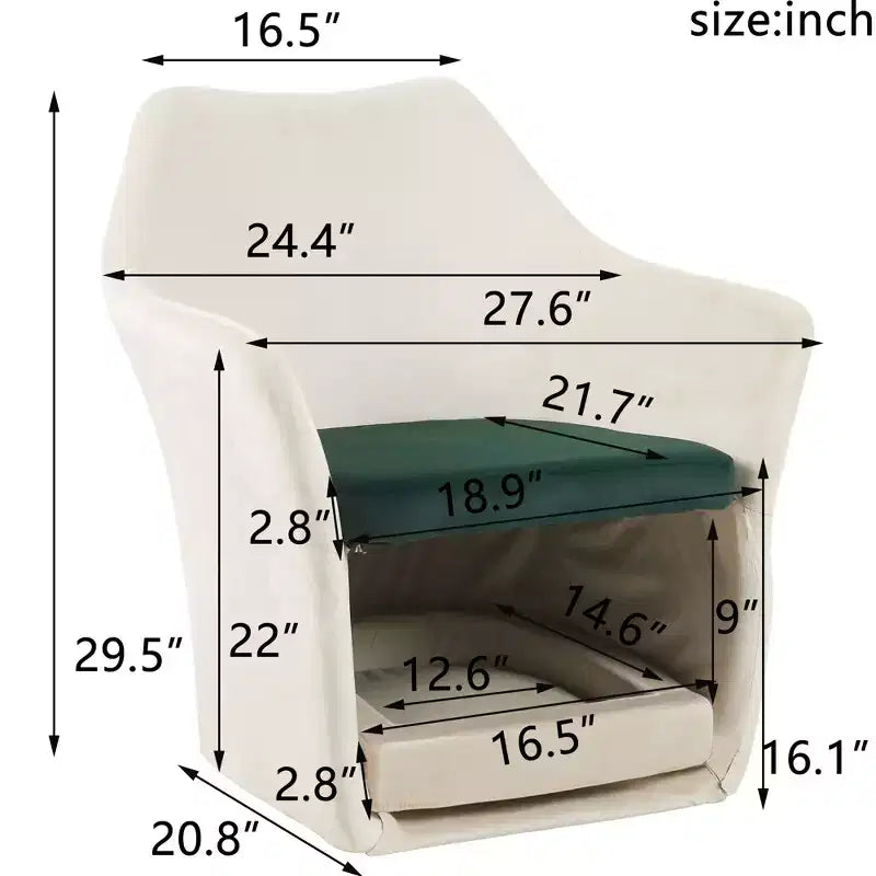 Bestier Sillón Decorativo con Espacio para Mascotas, Sofá Lounge Moderno 2 en 1, Sillón Tapizado con Base Removible para Sala de Estar u Oficina