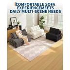 Sofá cama plegable, sillón individual cómodo para suelo, diván convertible portátil con almohada y respaldo para sala de estar o dormitorio