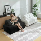 Sofá cama plegable, sillón individual cómodo para suelo, diván convertible portátil con almohada y respaldo para sala de estar o dormitorio