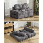Sofá cama plegable, sillón individual cómodo para suelo, diván convertible portátil con almohada y respaldo para sala de estar o dormitorio