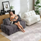 Sofá cama plegable, sillón individual cómodo para suelo, diván convertible portátil con almohada y respaldo para sala de estar o dormitorio