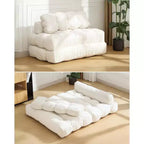 Sofá cama plegable, sillón individual cómodo para suelo, diván convertible portátil con almohada y respaldo para sala de estar o dormitorio