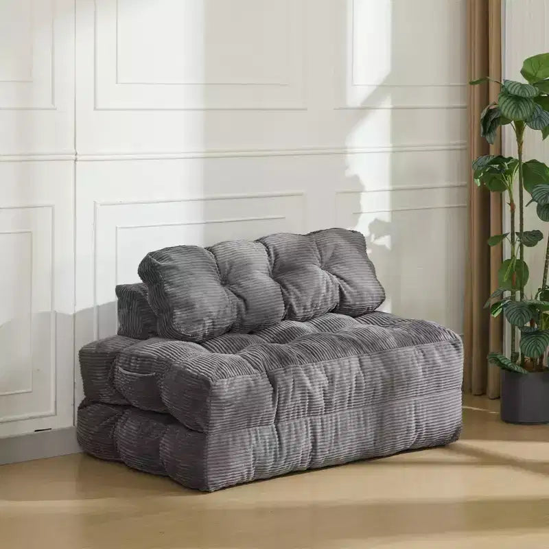 Sofá cama plegable, sillón individual cómodo para suelo, diván convertible portátil con almohada y respaldo para sala de estar o dormitorio