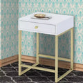 Royal Hampton Side Table, White & Gold