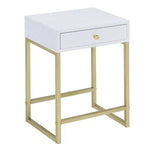 Mesa auxiliar Royal Hampton, blanco y dorado