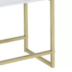 Mesa auxiliar Royal Hampton, blanco y dorado