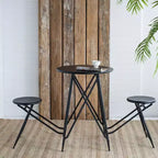 Juego de comedor plegable Roski Industrial de hierro de GDFStudio
