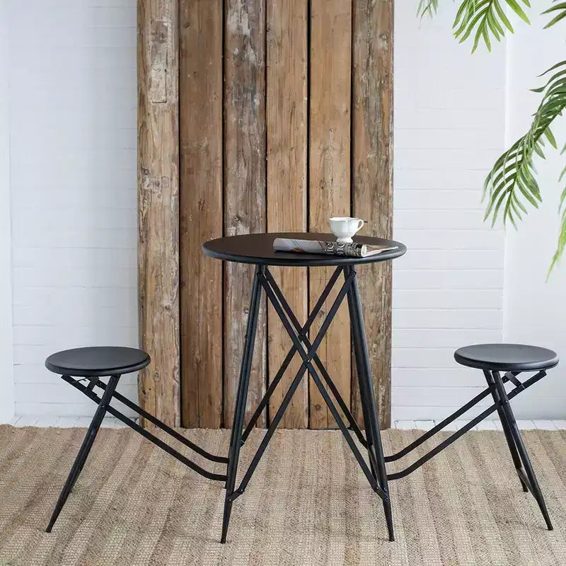 Juego de comedor plegable Roski Industrial de hierro de GDFStudio