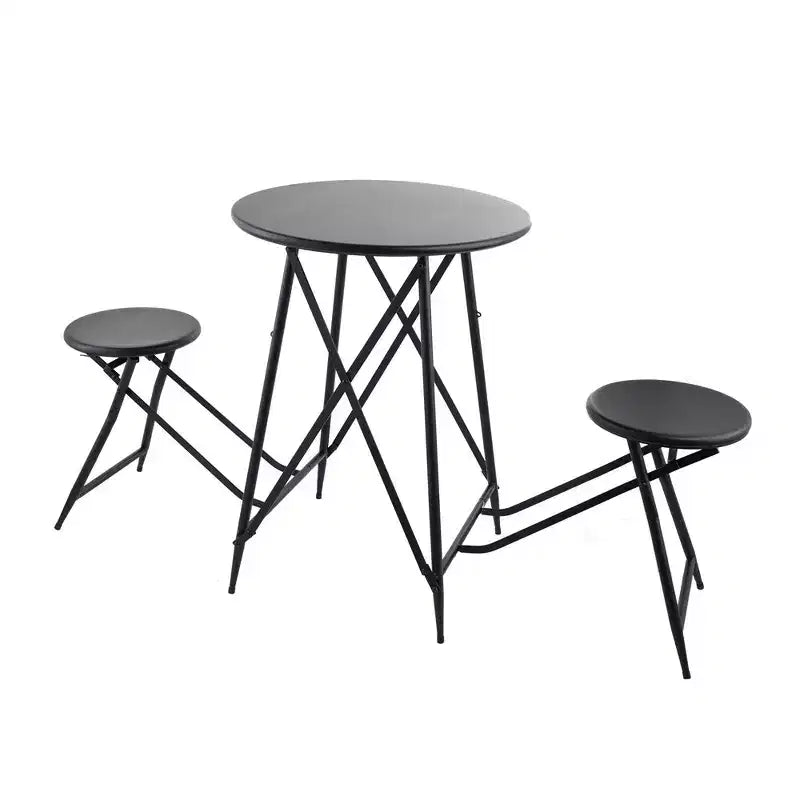 Juego de comedor plegable Roski Industrial de hierro de GDFStudio