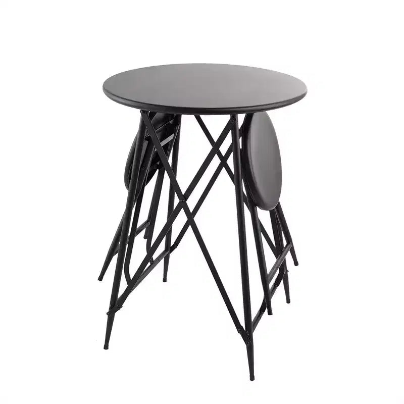 Juego de comedor plegable Roski Industrial de hierro de GDFStudio