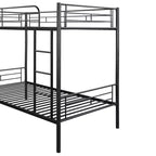 Bellemave Litera metálica doble sobre doble, resistente estructura de acero, acabado en negro, se convierte en dos camas individuales, listones de alta resistencia, no necesita somier