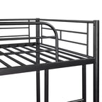 Bellemave Litera metálica doble sobre doble, resistente estructura de acero, acabado en negro, se convierte en dos camas individuales, listones de alta resistencia, no necesita somier