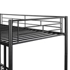 Bellemave Litera metálica doble sobre doble, resistente estructura de acero, acabado en negro, se convierte en dos camas individuales, listones de alta resistencia, no necesita somier
