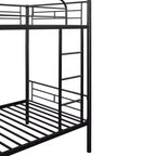 Bellemave Litera metálica doble sobre doble, resistente estructura de acero, acabado en negro, se convierte en dos camas individuales, listones de alta resistencia, no necesita somier