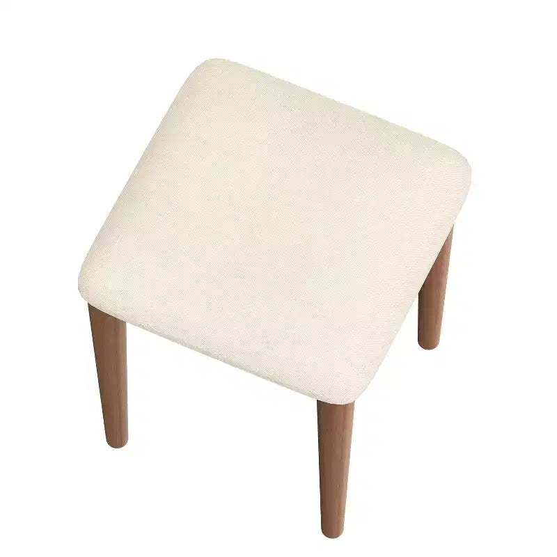 Tocador de maquillaje Tocador de estilo bohemio con taburete acolchado, espejo iluminado de 3 colores y tablero con tapa abatible, Nogal