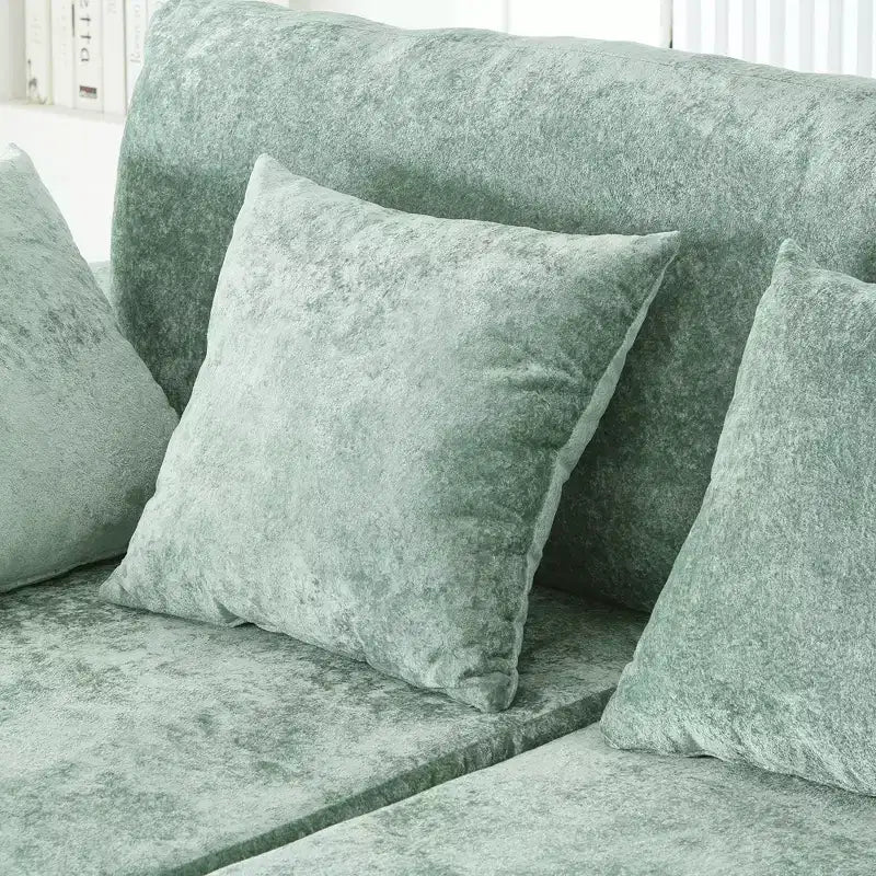 Sofá diván extra grande Polibi con portavasos y almohadas