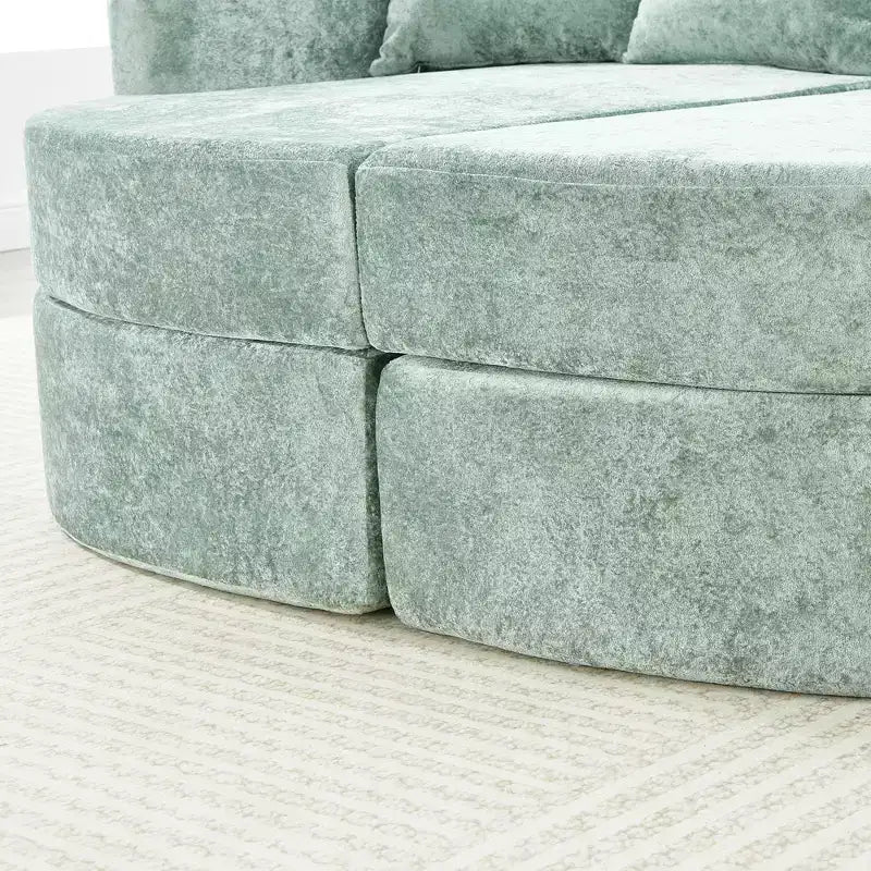 Sofá diván extra grande Polibi con portavasos y almohadas
