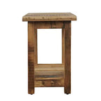 Jofran,Reclamation Rustic Reclaimed Solid Wood Chairside End Table with Storage Shelf