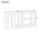 Mesa de consola modular, mesa auxiliar estrecha y larga, mesa de recibidor de entrada con exterior rectangular y diseño curvo para sala de estar, negra