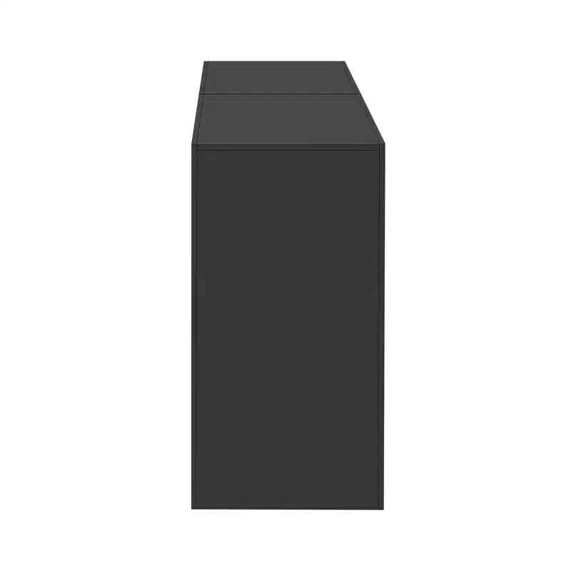 Mesa de consola modular, mesa auxiliar estrecha y larga, mesa de recibidor de entrada con exterior rectangular y diseño curvo para sala de estar, negra