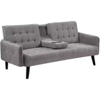 Sofá Cama Convertible Homy Casa con Portavasos y Mesa Plegable, para Sala de Estar