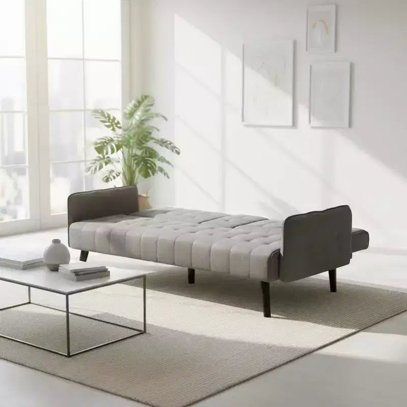 Sofá Cama Convertible Homy Casa con Portavasos y Mesa Plegable, para Sala de Estar