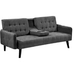 Sofá Cama Convertible Homy Casa con Portavasos y Mesa Plegable, para Sala de Estar