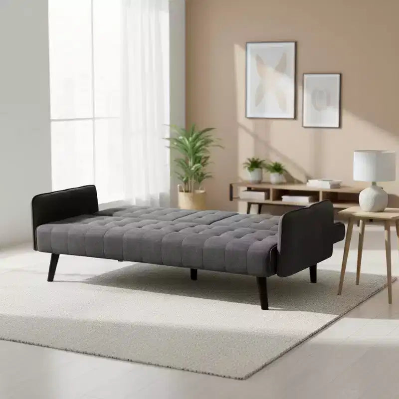 Sofá Cama Convertible Homy Casa con Portavasos y Mesa Plegable, para Sala de Estar