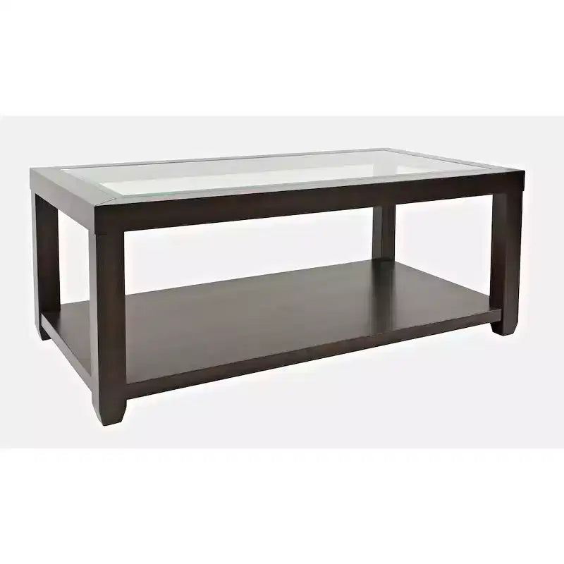 Mesa de centro rectangular contemporánea con incrustación de vidrio