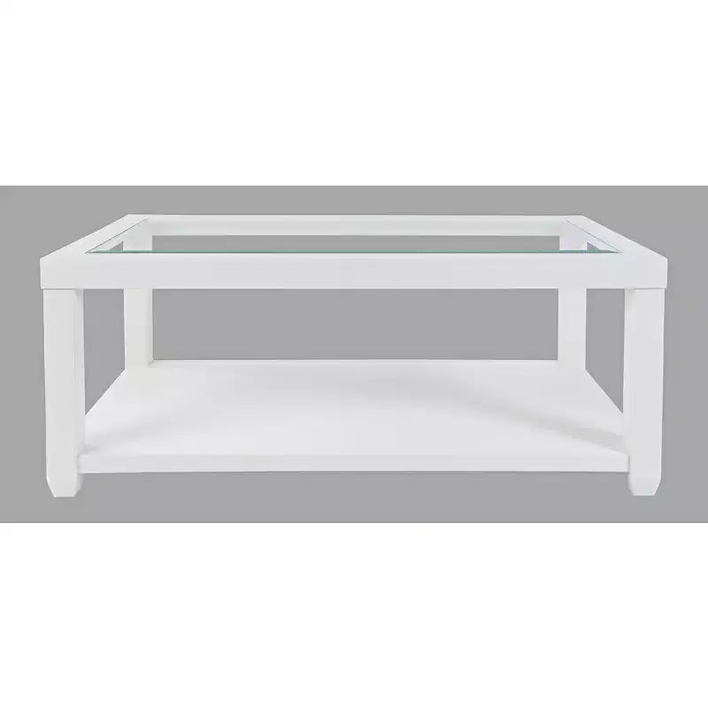 Mesa de centro rectangular contemporánea con incrustación de vidrio