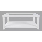 Mesa de centro rectangular contemporánea con incrustación de vidrio