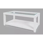 Mesa de centro rectangular contemporánea con incrustación de vidrio