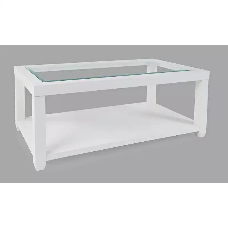 Mesa de centro rectangular contemporánea con incrustación de vidrio