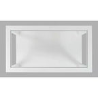 Mesa de centro rectangular contemporánea con incrustación de vidrio