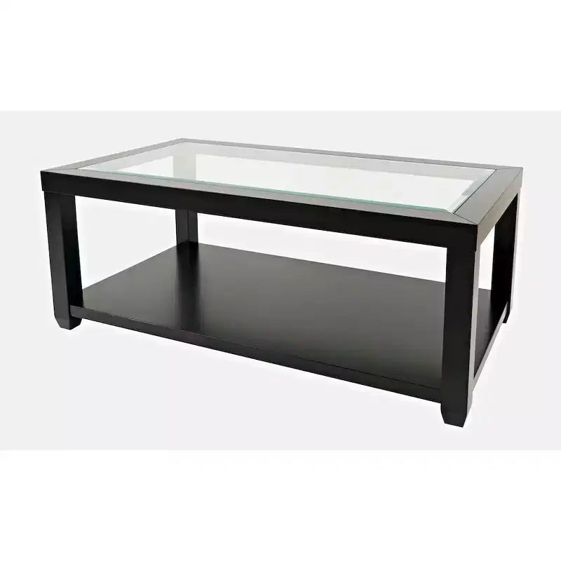 Mesa de centro rectangular contemporánea con incrustación de vidrio