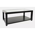 Mesa de centro rectangular contemporánea con incrustación de vidrio