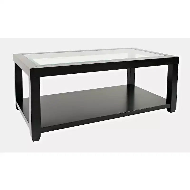 Mesa de centro rectangular contemporánea con incrustación de vidrio