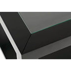 Mesa de centro rectangular contemporánea con incrustación de vidrio