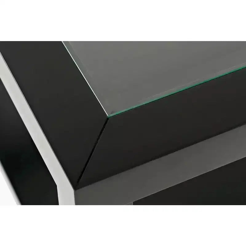 Mesa de centro rectangular contemporánea con incrustación de vidrio