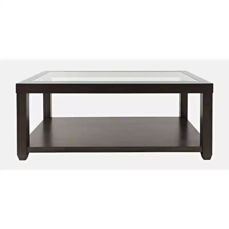 Mesa de centro rectangular contemporánea con incrustación de vidrio