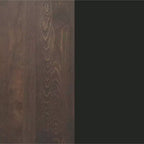 Mesa de interior de madera maciza rectangular Bennett de Flash Furniture con base de hierro fundido redonda de 18 pulgadas, resistente a la oxidación y con altura de barra